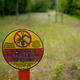 A sign marks the location of the Colonial Pipeline in Charlotte, N.C